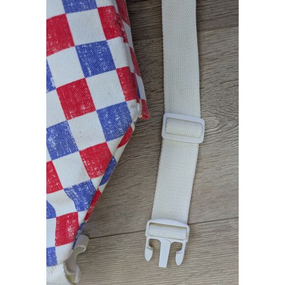 Mad Love Belt Bag Red Blue Checkered Crossbody Fanny Pack Festival  Streetwear - Picture 7 of 11